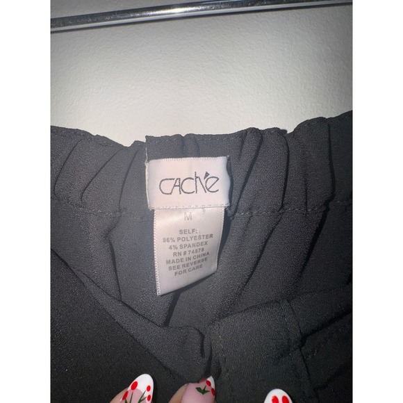 Cache Strapless Jumpsuit Wide Leg Drawstring Waist Black Casual Size M - Picture 5 of 9